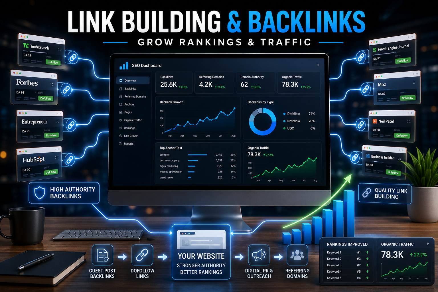 Link Building and Backlinks: Grow Rankings & Traffic
